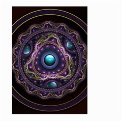 Beautiful Turquoise And Amethyst Fractal Jewelry Large Garden Flag (two Sides) by jayaprime