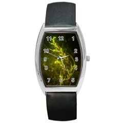 Beautiful Emerald Fairy Ferns in a Fractal Forest Barrel Style Metal Watch