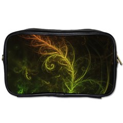 Fractal Hybrid Of Guzmania Tuti Fruitti And Ferns Toiletries Bags 2-side by jayaprime