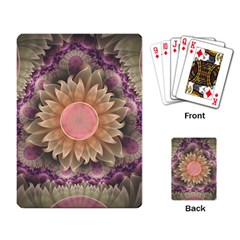 Pastel Pearl Lotus Garden Of Fractal Dahlia Flowers Playing Card by jayaprime