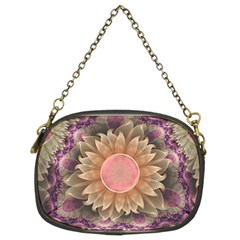 Pastel Pearl Lotus Garden Of Fractal Dahlia Flowers Chain Purses (two Sides)  by jayaprime