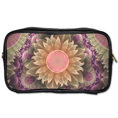 Pastel Pearl Lotus Garden Of Fractal Dahlia Flowers Toiletries Bags by jayaprime