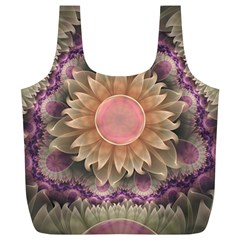 Pastel Pearl Lotus Garden Of Fractal Dahlia Flowers Full Print Recycle Bags (l)  by jayaprime