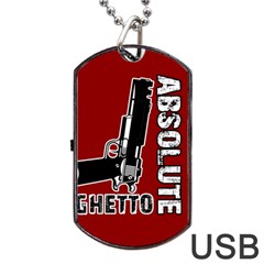 Absolute Ghetto Dog Tag Usb Flash (one Side) by Valentinaart