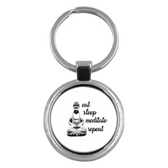 Eat, Sleep, Meditate, Repeat  Key Chains (round)  by Valentinaart