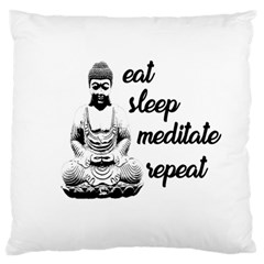 Eat, Sleep, Meditate, Repeat  Large Cushion Case (two Sides) by Valentinaart