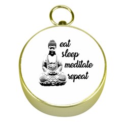 Eat, Sleep, Meditate, Repeat  Gold Compasses by Valentinaart