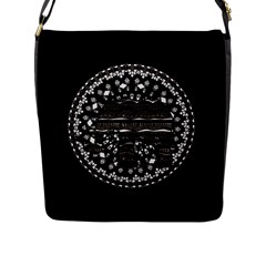 Ornate Mandala Elephant  Flap Messenger Bag (l)  by Valentinaart