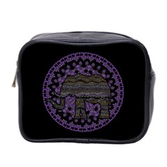 Ornate Mandala Elephant  Mini Toiletries Bag 2-side by Valentinaart