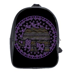 Ornate Mandala Elephant  School Bags (xl)  by Valentinaart