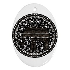 Ornate Mandala Elephant  Ornament (oval) by Valentinaart