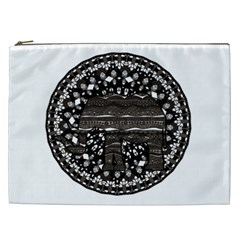 Ornate Mandala Elephant  Cosmetic Bag (xxl)  by Valentinaart