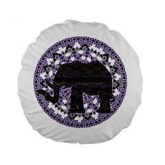 Ornate Mandala Elephant  Standard 15  Premium Round Cushions by Valentinaart