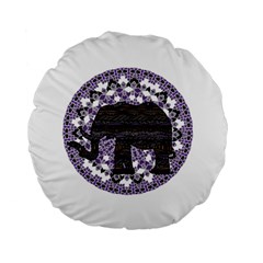 Ornate Mandala Elephant  Standard 15  Premium Flano Round Cushions by Valentinaart