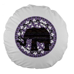 Ornate Mandala Elephant  Large 18  Premium Flano Round Cushions by Valentinaart
