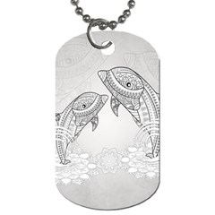 Beautiful Dolphin, Mandala Design Dog Tag (two Sides) by FantasyWorld7