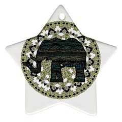 Ornate mandala elephant  Ornament (Star)