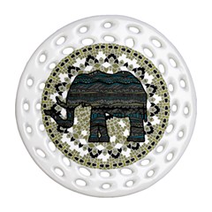 Ornate mandala elephant  Ornament (Round Filigree)