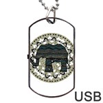 Ornate mandala elephant  Dog Tag USB Flash (Two Sides) Back