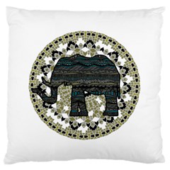 Ornate mandala elephant  Large Cushion Case (One Side)