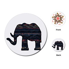 Ornate Mandala Elephant  Playing Cards (round)  by Valentinaart