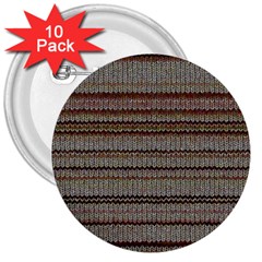 Stripy Knitted Wool Fabric Texture 3  Buttons (10 Pack) 
