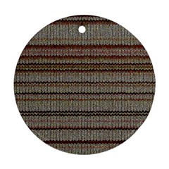 Stripy Knitted Wool Fabric Texture Round Ornament (two Sides) by BangZart