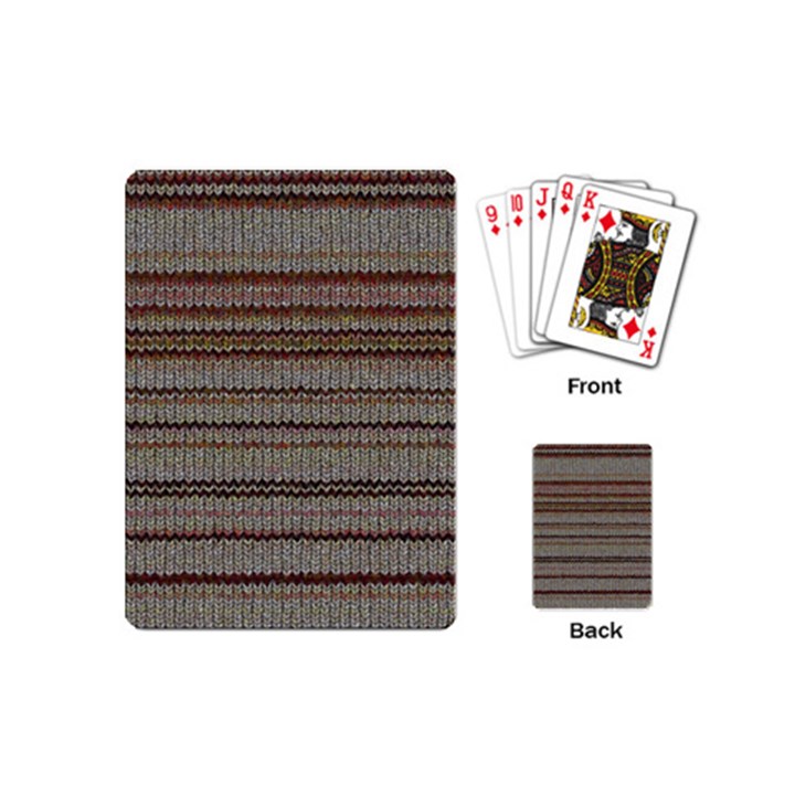 Stripy Knitted Wool Fabric Texture Playing Cards (Mini) 