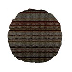 Stripy Knitted Wool Fabric Texture Standard 15  Premium Flano Round Cushions Back