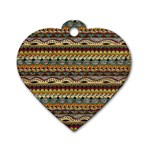 Aztec Pattern Dog Tag Heart (One Side) Front