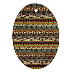 Aztec Pattern Oval Ornament (two Sides) by BangZart