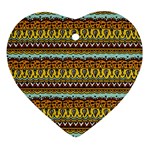 Bohemian Fabric Pattern Ornament (Heart) Front