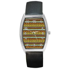 Bohemian Fabric Pattern Barrel Style Metal Watch by BangZart