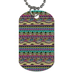 Aztec Pattern Cool Colors Dog Tag (one Side) by BangZart