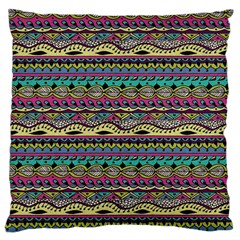 Aztec Pattern Cool Colors Large Cushion Case (one Side) by BangZart