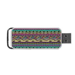 Aztec Pattern Cool Colors Portable Usb Flash (one Side) by BangZart