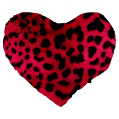 Leopard Skin Large 19  Premium Heart Shape Cushions