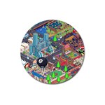 Pixel Art City Magnet 3  (Round) Front