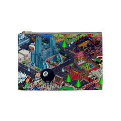 Pixel Art City Cosmetic Bag (medium)  by BangZart