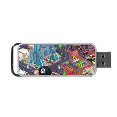 Pixel Art City Portable Usb Flash (one Side) by BangZart