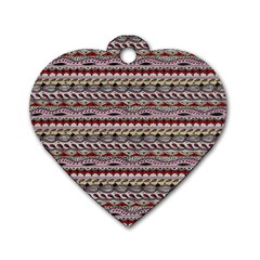 Aztec Pattern Patterns Dog Tag Heart (two Sides) by BangZart