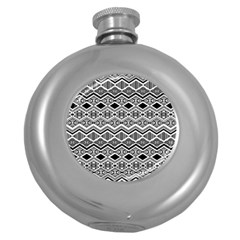 Aztec Design  Pattern Round Hip Flask (5 oz)