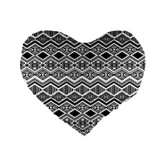 Aztec Design  Pattern Standard 16  Premium Flano Heart Shape Cushions by BangZart