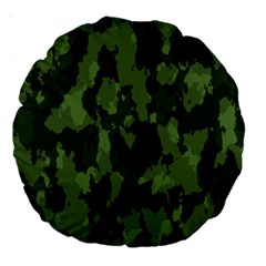 Camouflage Green Army Texture Large 18  Premium Round Cushions by BangZart