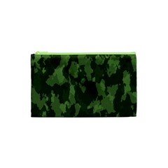 Camouflage Green Army Texture Cosmetic Bag (xs) by BangZart