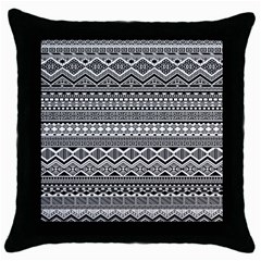 Aztec Pattern Design Throw Pillow Case (black) by BangZart