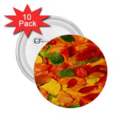 Leaves Texture 2 25  Buttons (10 Pack) 