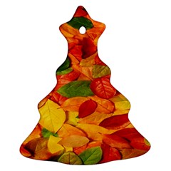 Leaves Texture Christmas Tree Ornament (two Sides) by BangZart