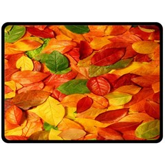 Leaves Texture Double Sided Fleece Blanket (large) 