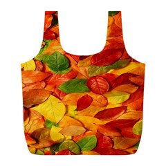 Leaves Texture Full Print Recycle Bags (l) 